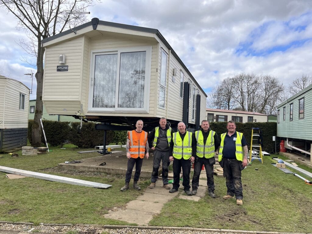 Photograph taken on site showing Flood Adaptive Platform installation.
