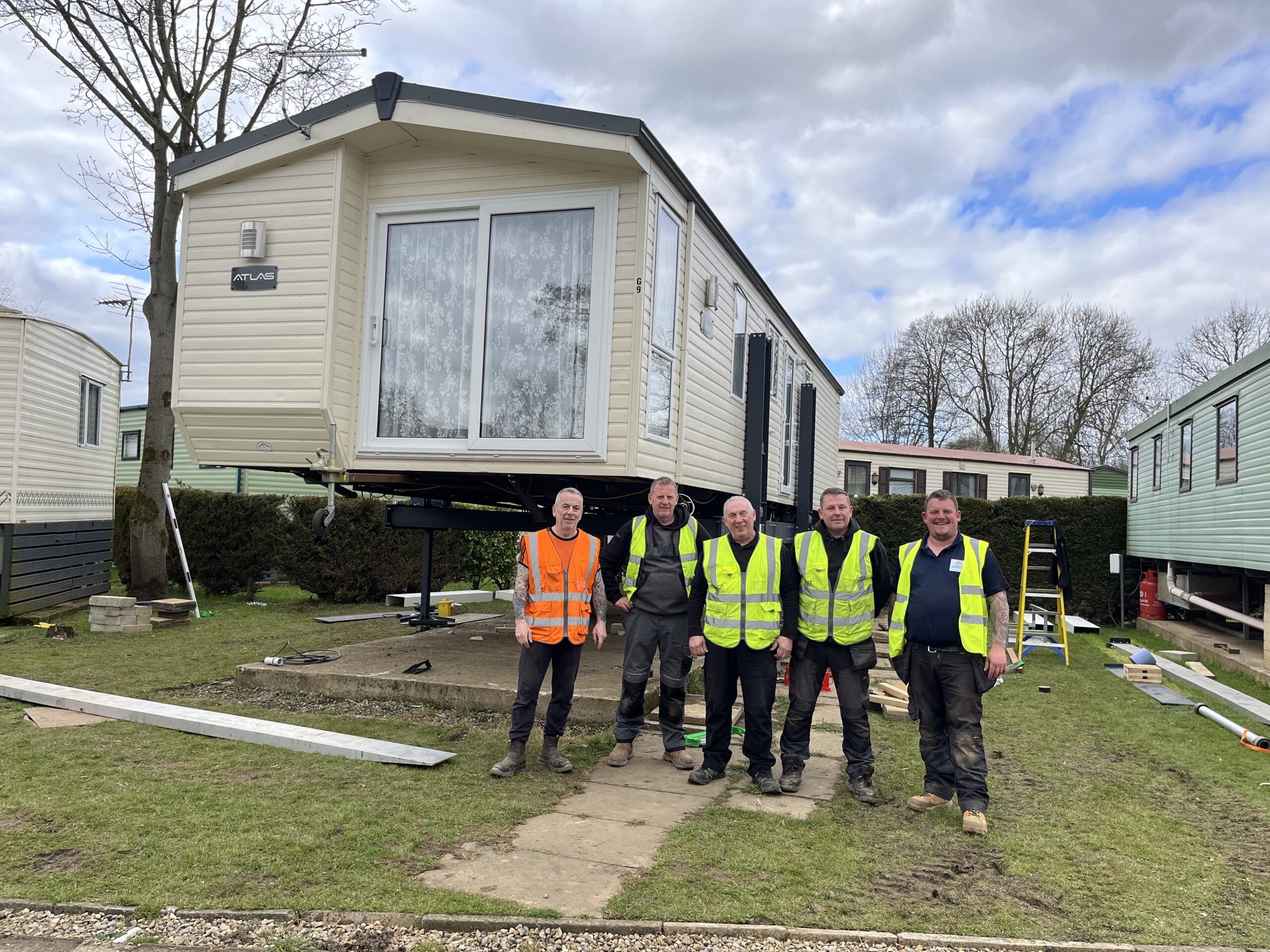 Photograph taken on site showing Flood Adaptive Platform installation.
